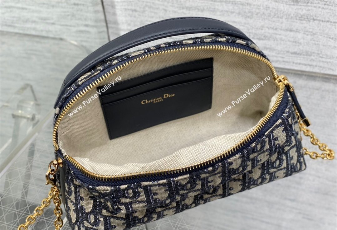 Dior 30 Montaigne D-Cosy Mini Bag in Blue Dior Oblique Jacquard (XXG-24010801)