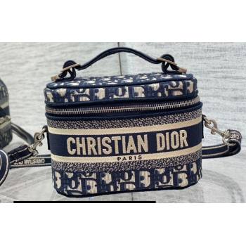 Dior Small Vanity Case Bag in Blue Dior Oblique Jacquard (XXG-24010607)