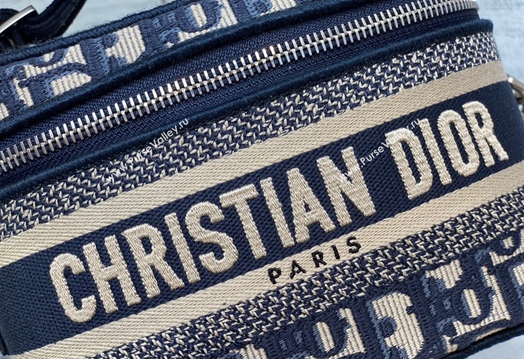 Dior Small Vanity Case Bag in Blue Dior Oblique Jacquard (XXG-24010607)