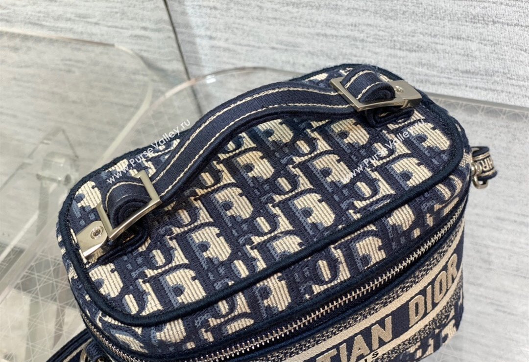 Dior Small Vanity Case Bag in Blue Dior Oblique Jacquard (XXG-24010607)