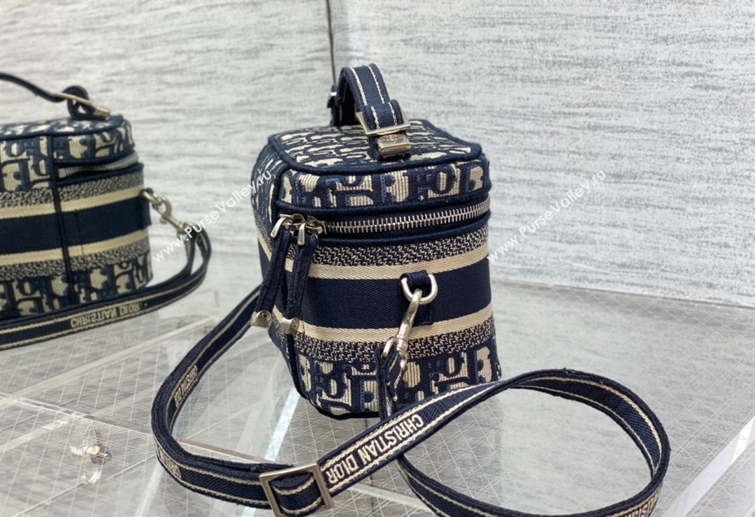 Dior Small Vanity Case Bag in Blue Dior Oblique Jacquard (XXG-24010607)