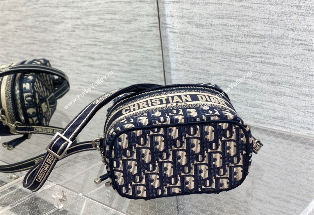 Dior Small Vanity Case Bag in Blue Dior Oblique Jacquard (XXG-24010607)