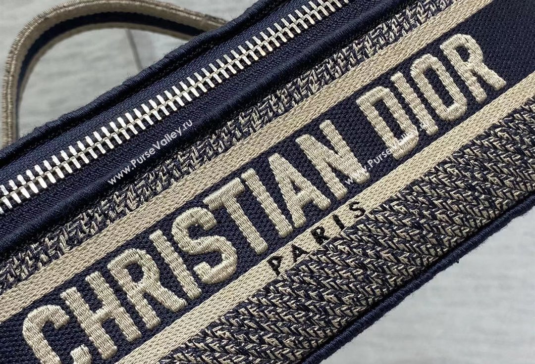 Dior Cosmetic Vanity Case Bag in Blue Dior Oblique Jacquard (XXG-24010606)