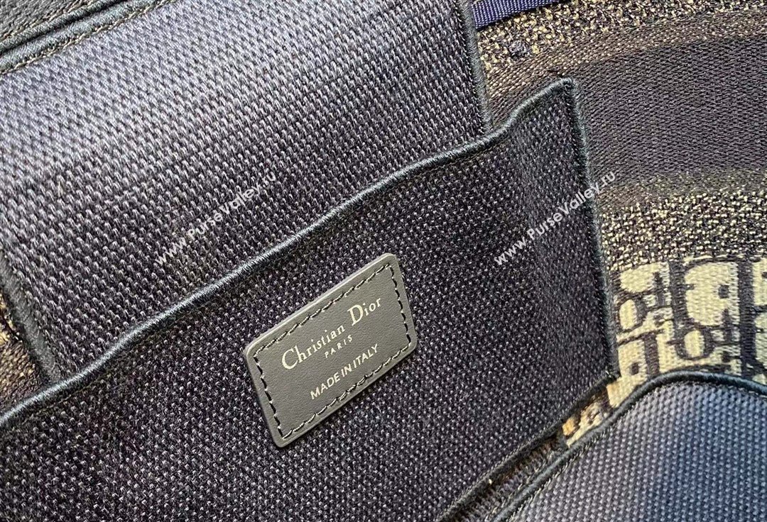 Dior Large Vanity Case Bag in Blue Dior Oblique Jacquard (XXG-24010605)