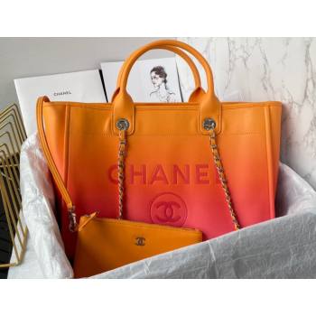 Chanel Shaded Calfskin Silver-Tone Metal Shopping Bag AS3351 Orange 2024 (jiyuan-24010612)