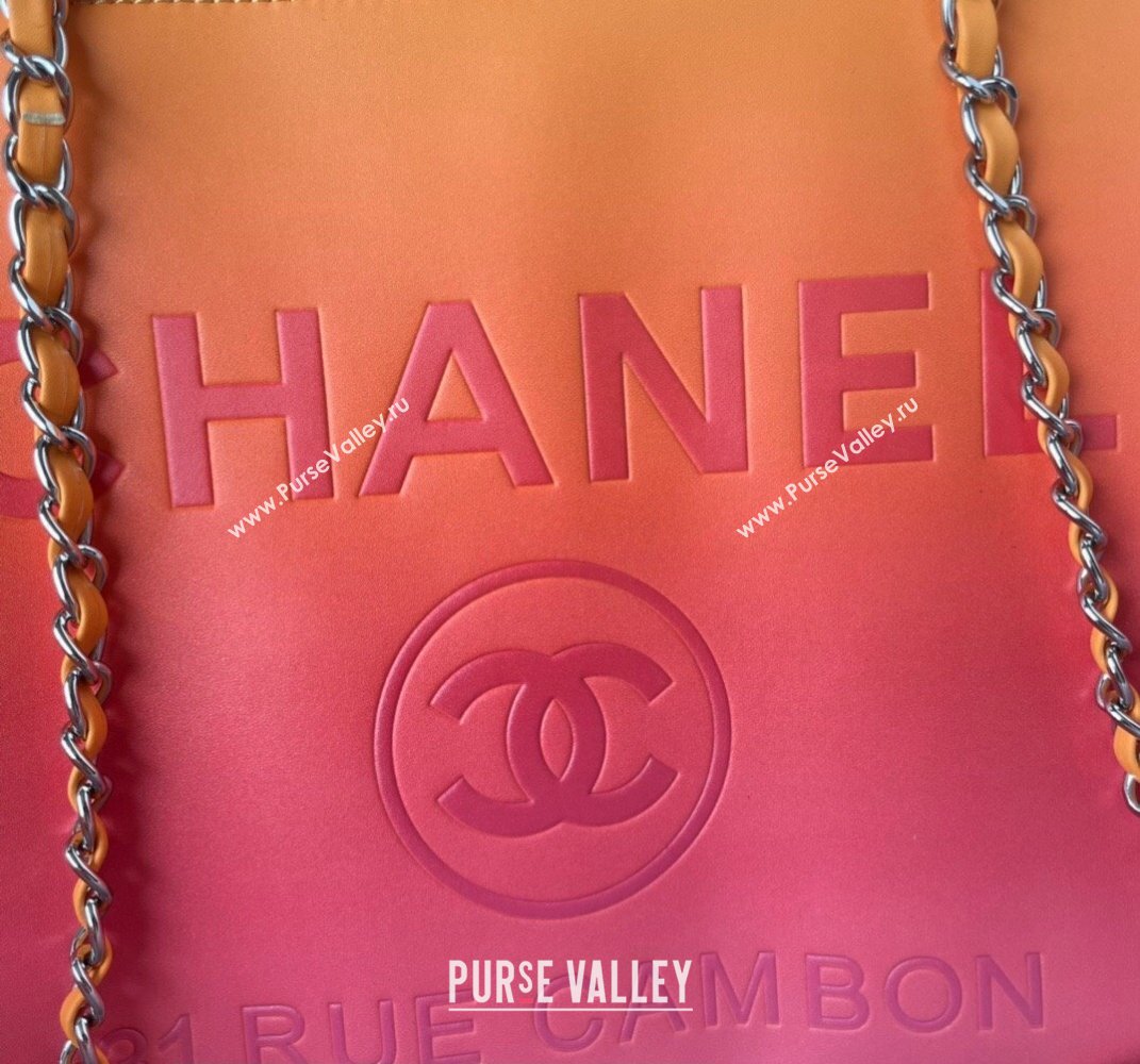 Chanel Shaded Calfskin Silver-Tone Metal Shopping Bag AS3351 Orange 2024 (jiyuan-24010612)