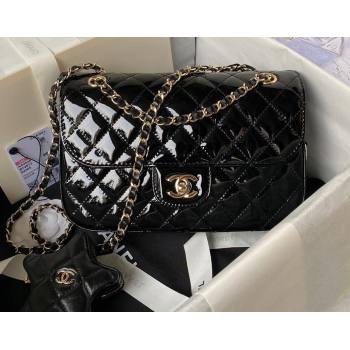 chanel Mirror Calfskin Calfskin Gold-Tone Metal Flap Bag Star Coin Purse AS4648 Black 2024 (jiyuan-24010601)