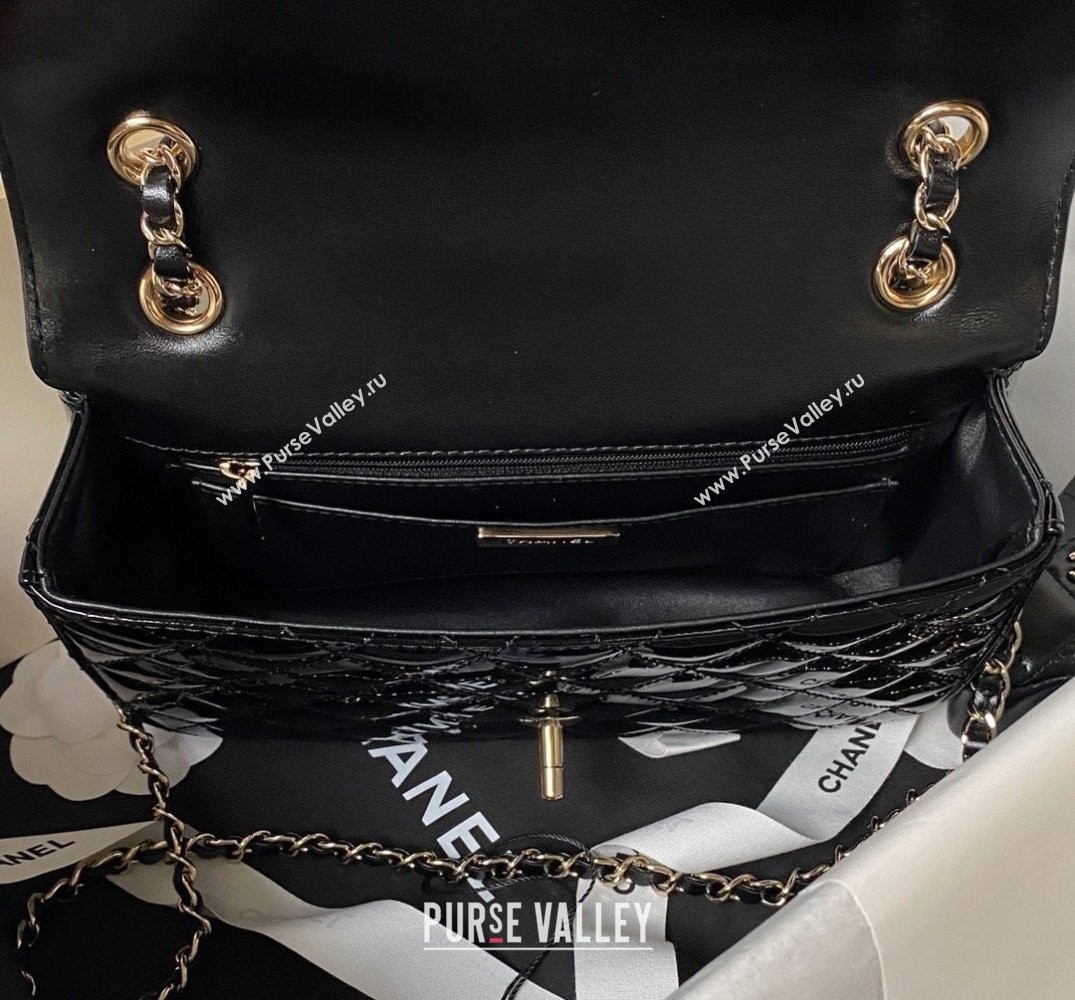 chanel Mirror Calfskin Calfskin Gold-Tone Metal Flap Bag Star Coin Purse AS4648 Black 2024 (jiyuan-24010601)