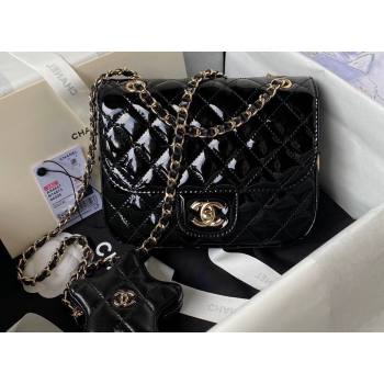 chanel Mirror Calfskin Calfskin Gold-Tone Metal Mini Flap Bag Star Coin Purse AS4647 Black 2024 (jiyuan-24010602)