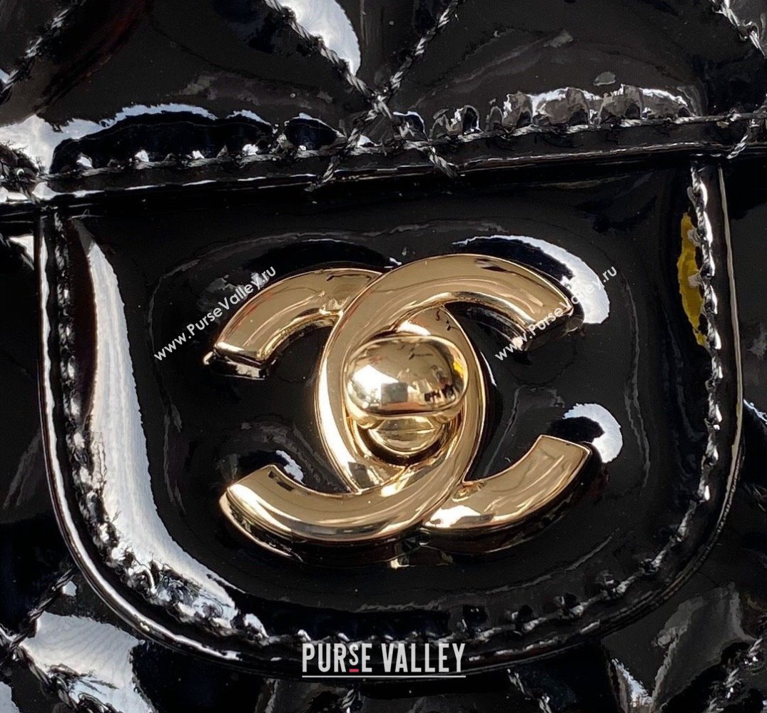 chanel Mirror Calfskin Calfskin Gold-Tone Metal Mini Flap Bag Star Coin Purse AS4647 Black 2024 (jiyuan-24010602)
