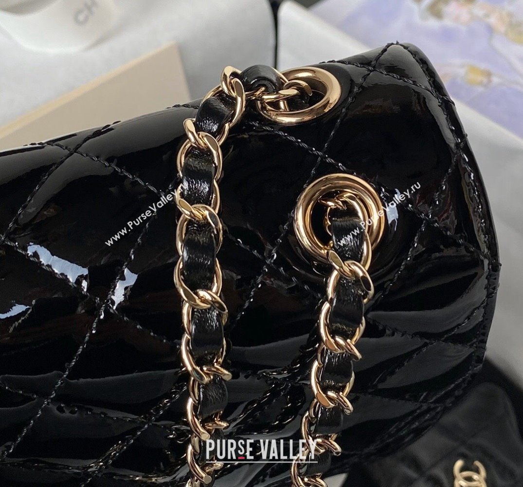 chanel Mirror Calfskin Calfskin Gold-Tone Metal Mini Flap Bag Star Coin Purse AS4647 Black 2024 (jiyuan-24010602)