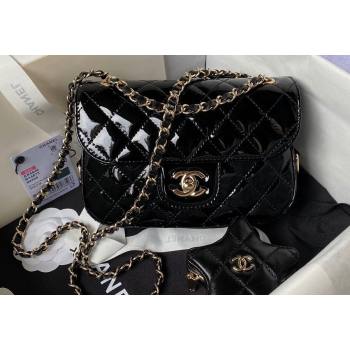 chanel Mirror Calfskin Calfskin Gold-Tone Metal Mini Flap Bag Star Coin Purse AS4646 Black 2024 (jiyuan-24010603)