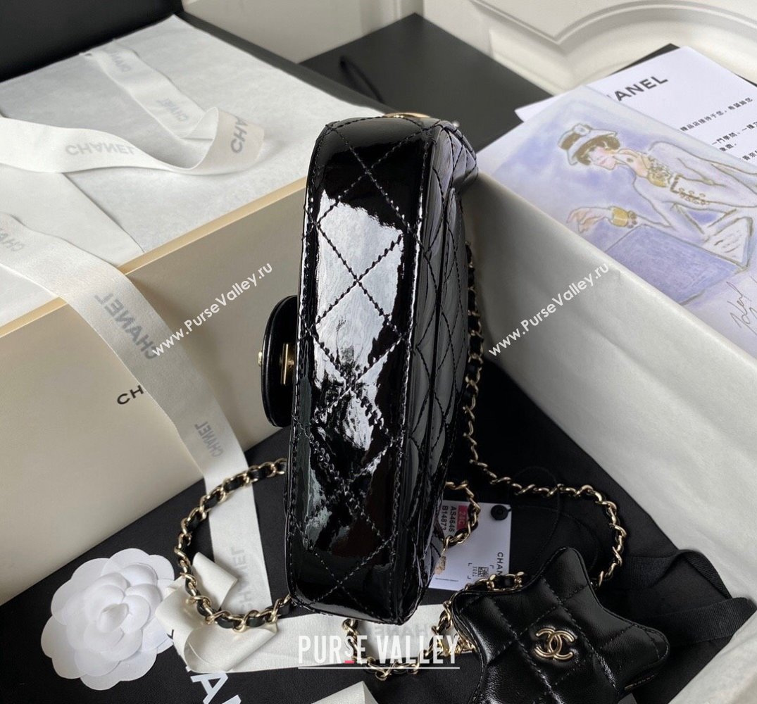 chanel Mirror Calfskin Calfskin Gold-Tone Metal Mini Flap Bag Star Coin Purse AS4646 Black 2024 (jiyuan-24010603)