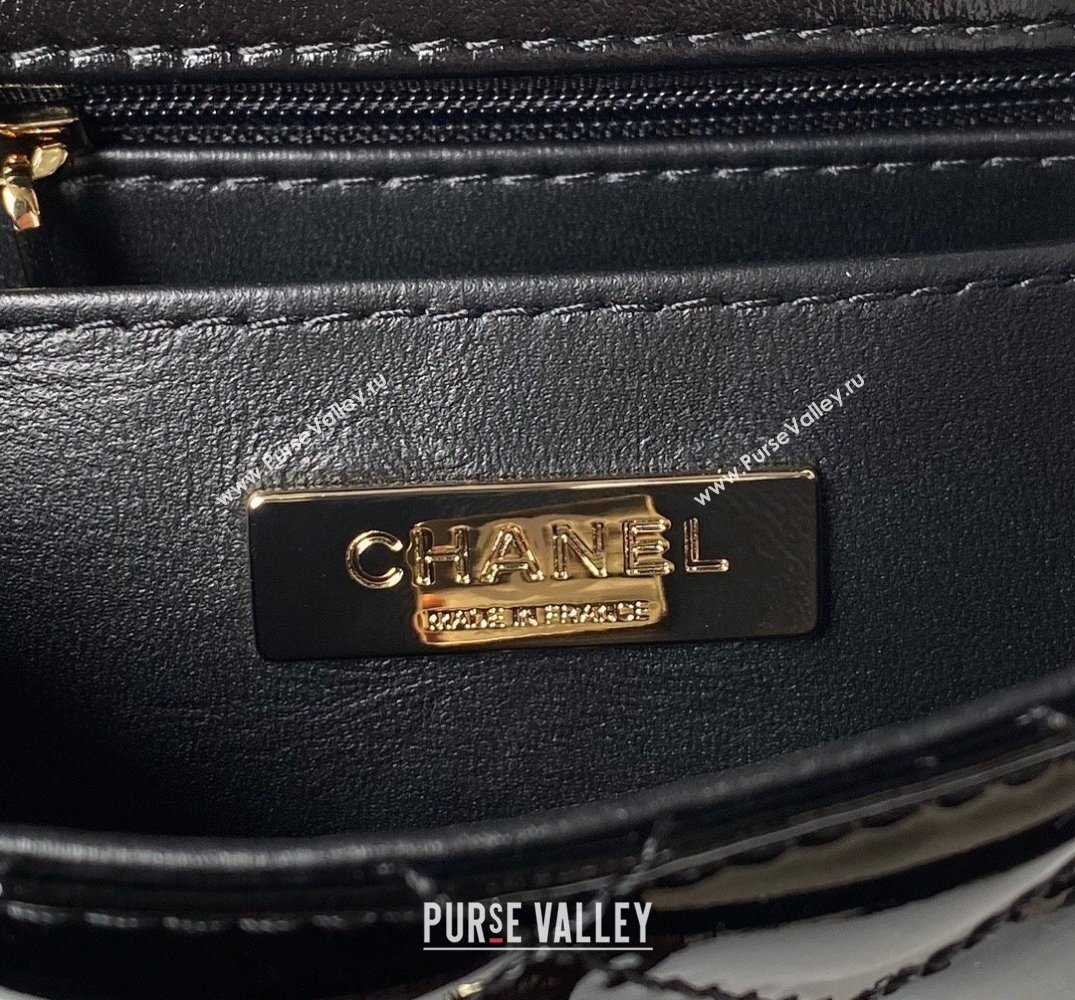 chanel Mirror Calfskin Calfskin Gold-Tone Metal Mini Flap Bag Star Coin Purse AS4646 Black 2024 (jiyuan-24010603)