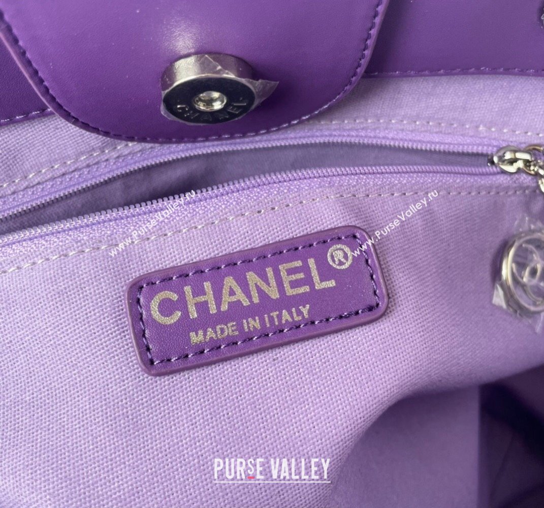 Chanel Shaded Calfskin Silver-Tone Metal Shopping Bag AS3351 Purple 2024 (jiyuan-24010613)