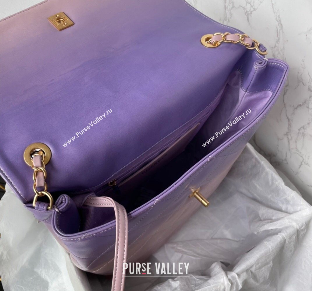 Chanel Gradient Calfskin Gold-Tone Metal Large Hobo Bag AS4632 Purple 2024 (jiyuan-24010616)