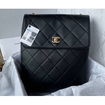 Chanel Calfskin Gold-Tone Metal Large Hobo Bag AS4632 Black 2024 (jiyuan-24010614)