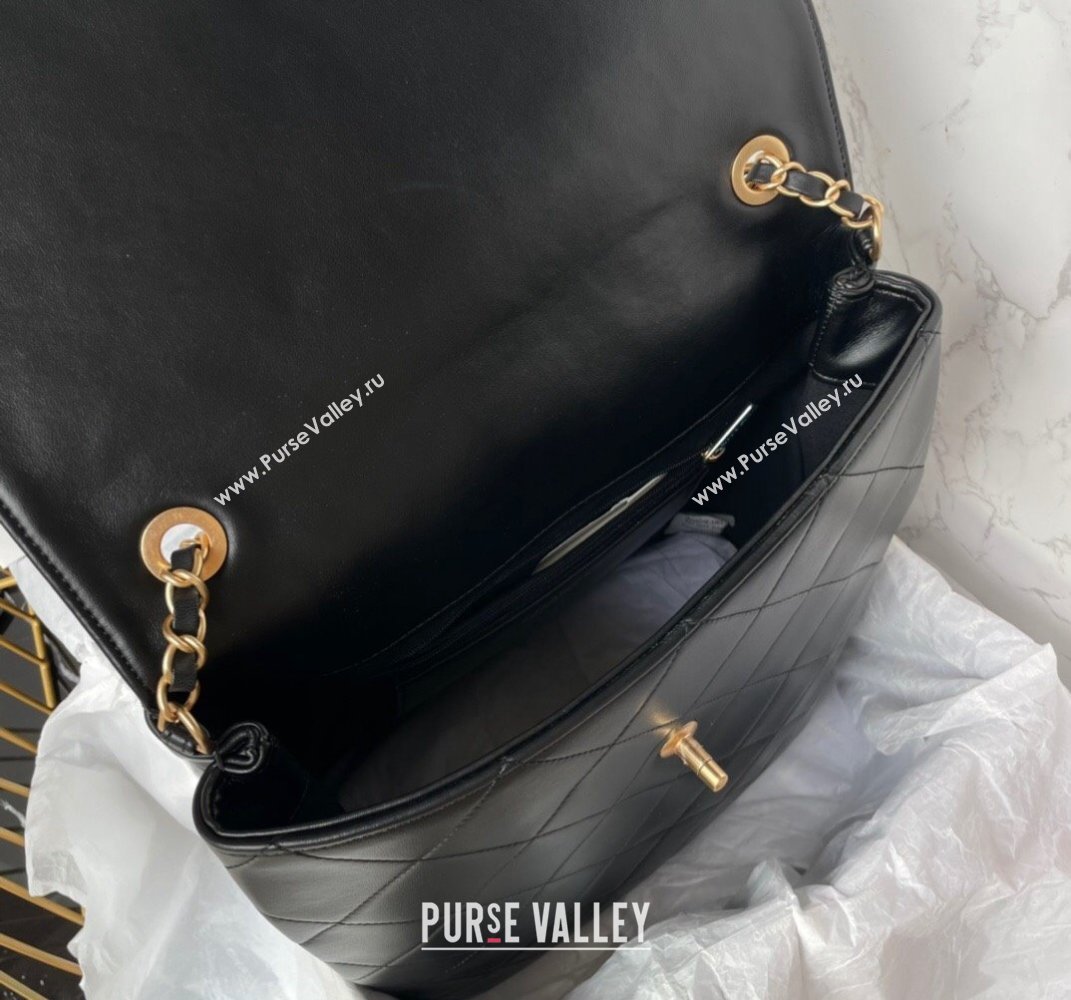 Chanel Calfskin Gold-Tone Metal Large Hobo Bag AS4632 Black 2024 (jiyuan-24010614)