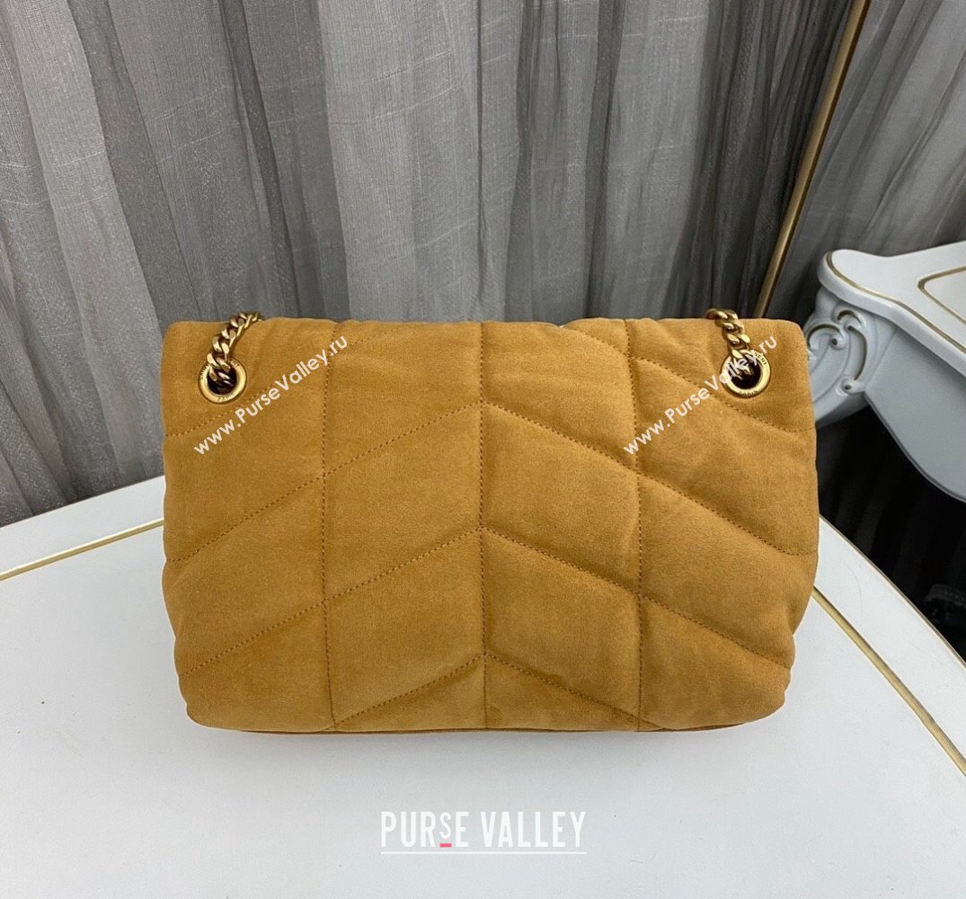Saint Laurent puffer small Bag in suede leather 577476 Brown (nana-24010934)