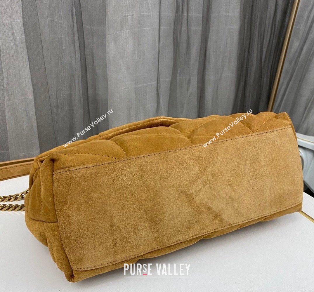 Saint Laurent puffer small Bag in suede leather 577476 Brown (nana-24010934)