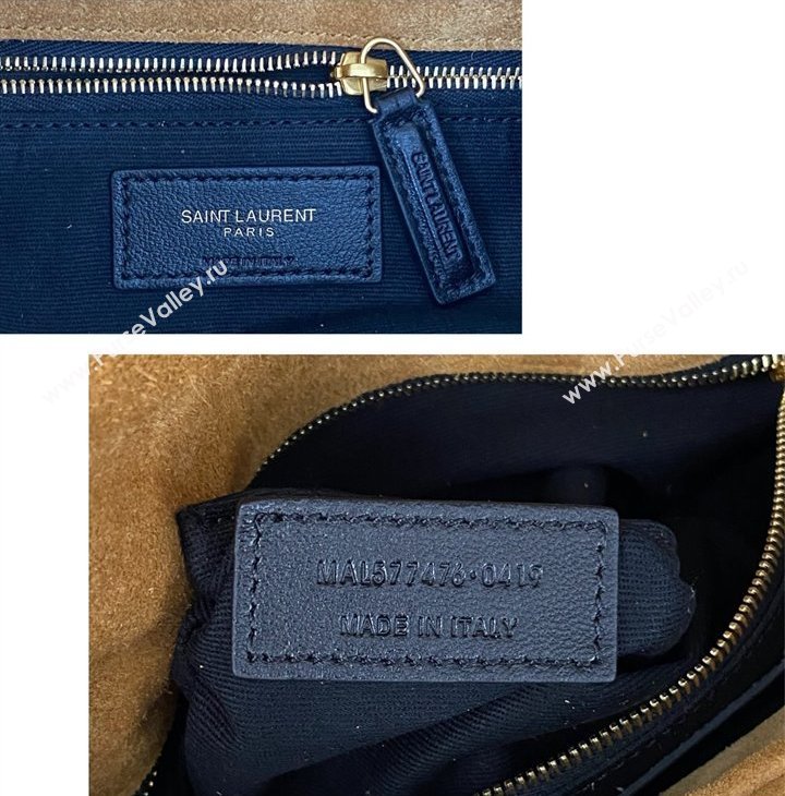 Saint Laurent puffer small Bag in suede leather 577476 Brown (nana-24010934)