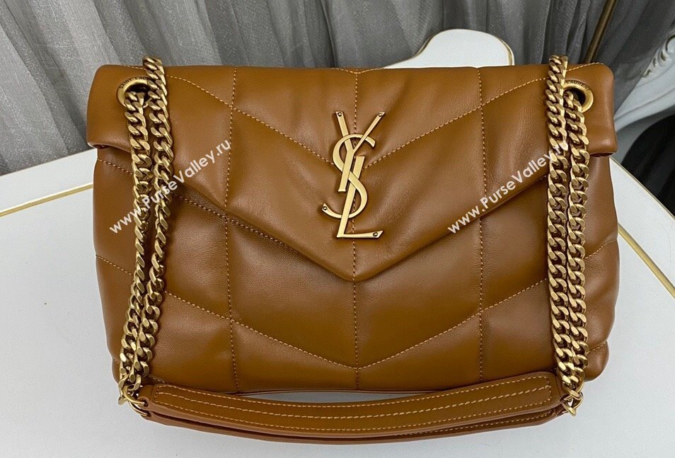 Saint Laurent puffer small Bag in nappa leather 577476 Brown (nana-24010932)