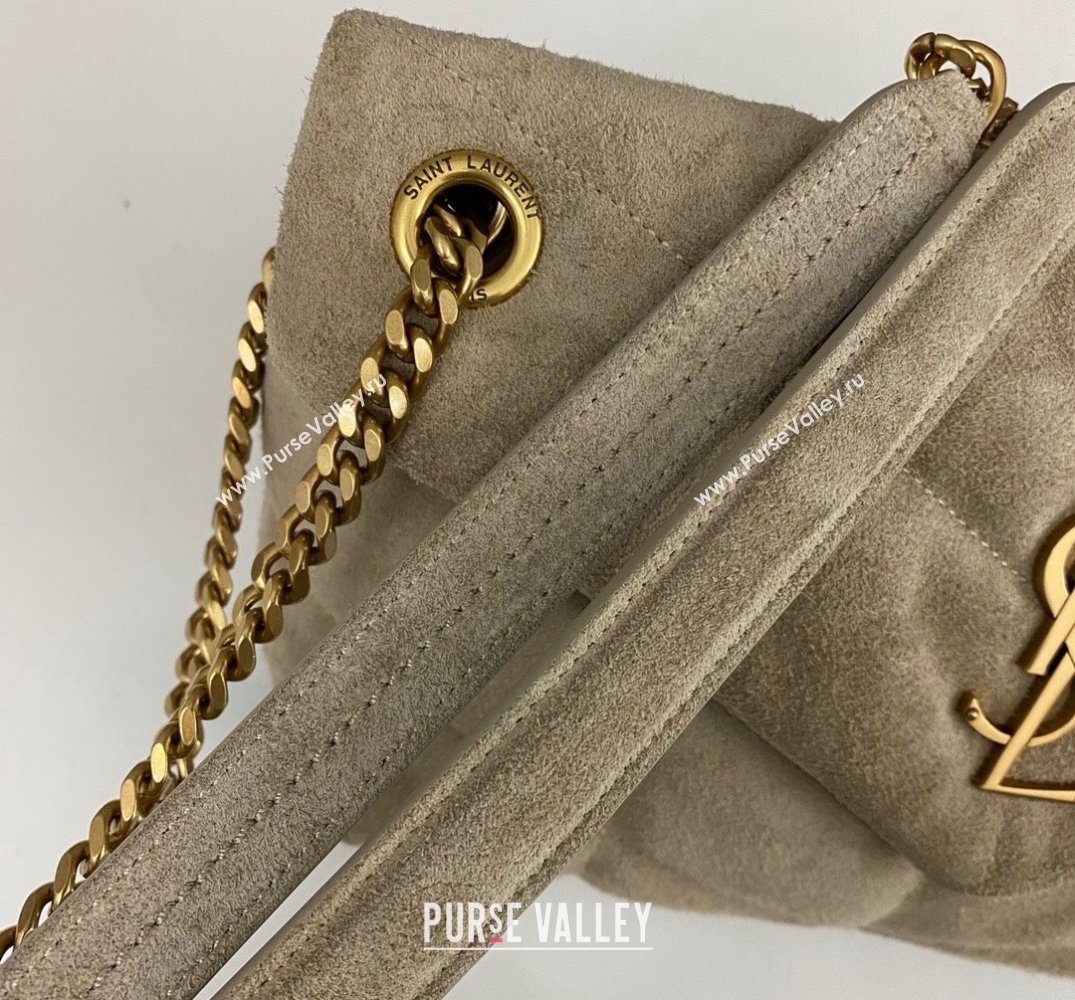 Saint Laurent puffer small Bag in suede leather 577476 Beige (nana-24010935)