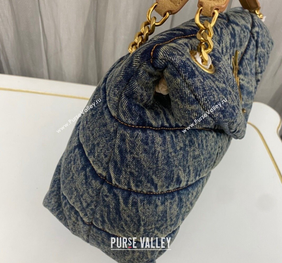 Saint Laurent puffer medium Bag in suede and denim 577475 (nana-24010914)