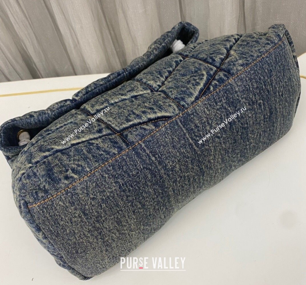 Saint Laurent puffer medium Bag in suede and denim 577475 (nana-24010914)