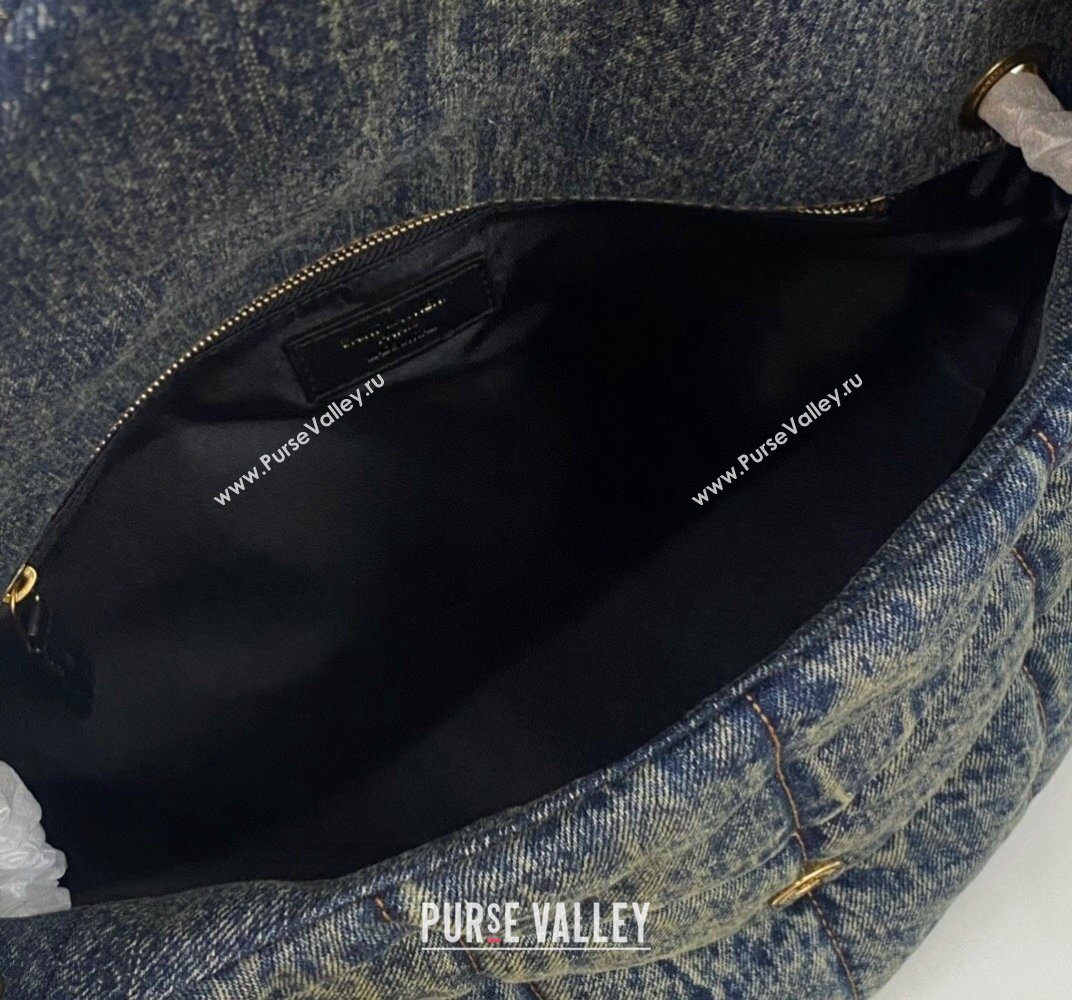 Saint Laurent puffer medium Bag in suede and denim 577475 (nana-24010914)