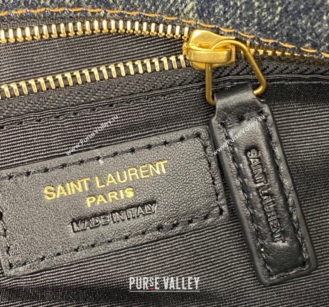 Saint Laurent puffer medium Bag in suede and denim 577475 (nana-24010914)