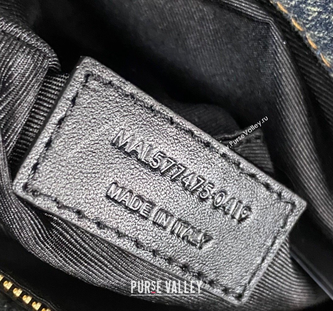 Saint Laurent puffer medium Bag in suede and denim 577475 (nana-24010914)