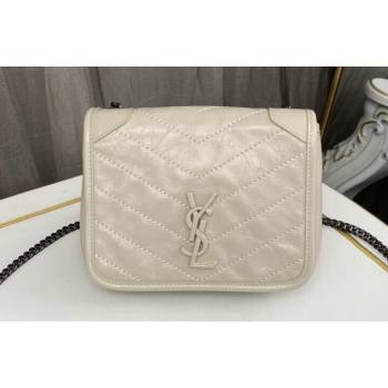 Saint Laurent Niki Chain Wallet Bag in Crinkled Vintage Leather 583103 Creamy (nana-24011044)