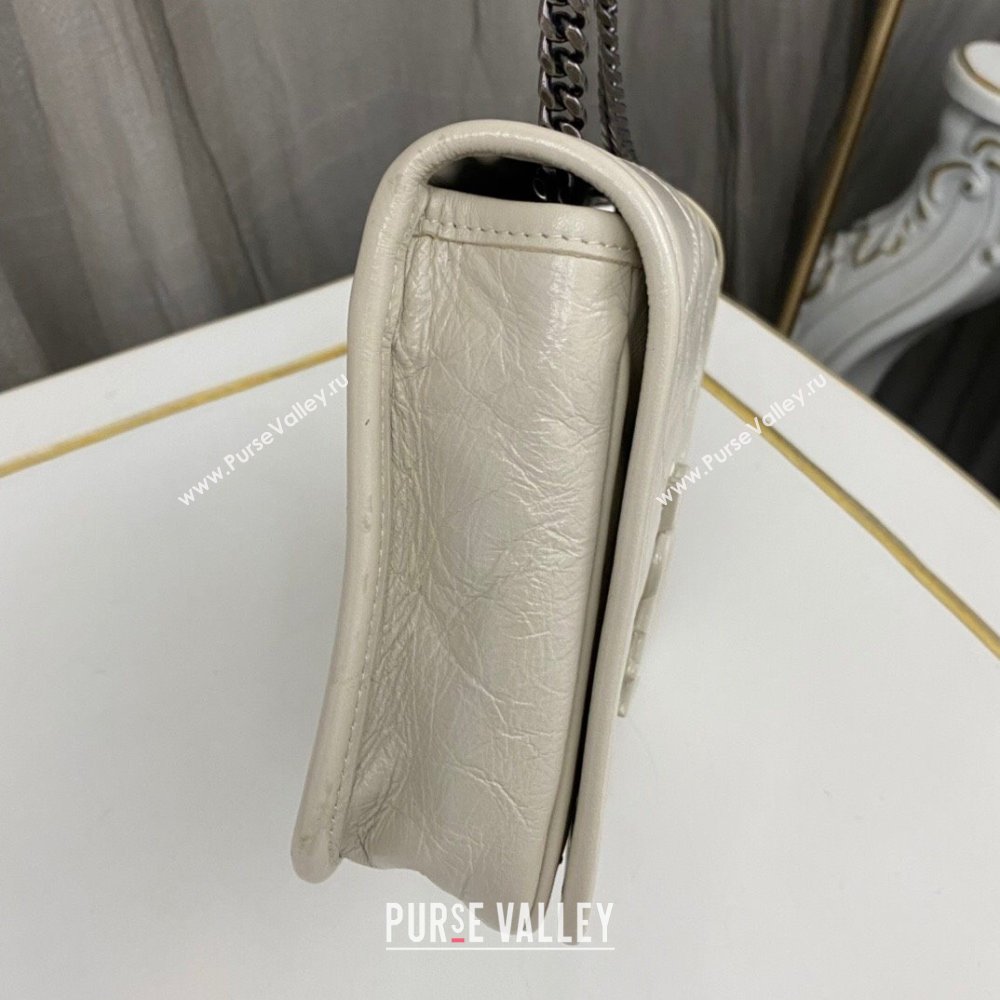 Saint Laurent Niki Chain Wallet Bag in Crinkled Vintage Leather 583103 Creamy (nana-24011044)