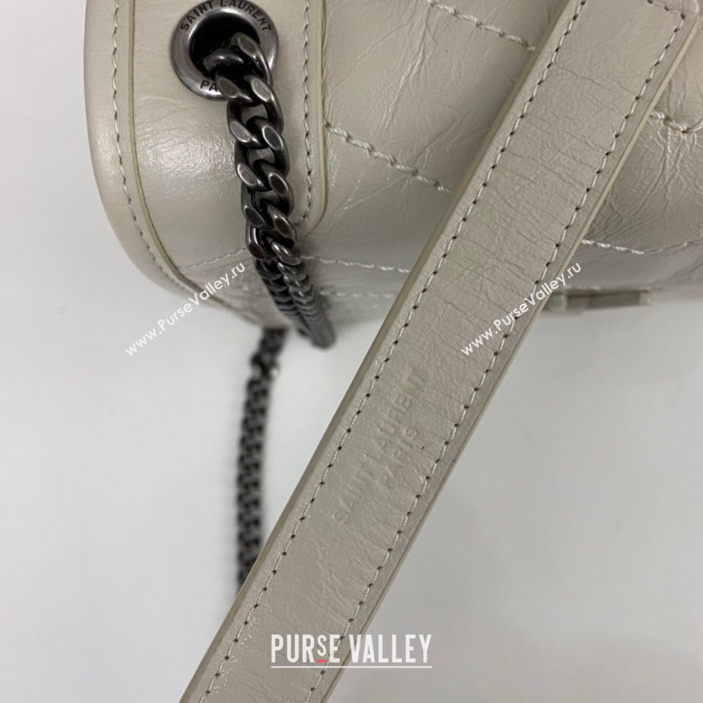 Saint Laurent Niki Chain Wallet Bag in Crinkled Vintage Leather 583103 Creamy (nana-24011044)