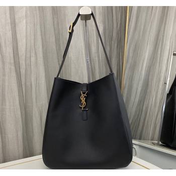 Saint Laurent le 5 à 7 supple Large Bag in grained leather 753837 Black (nana-24011057)