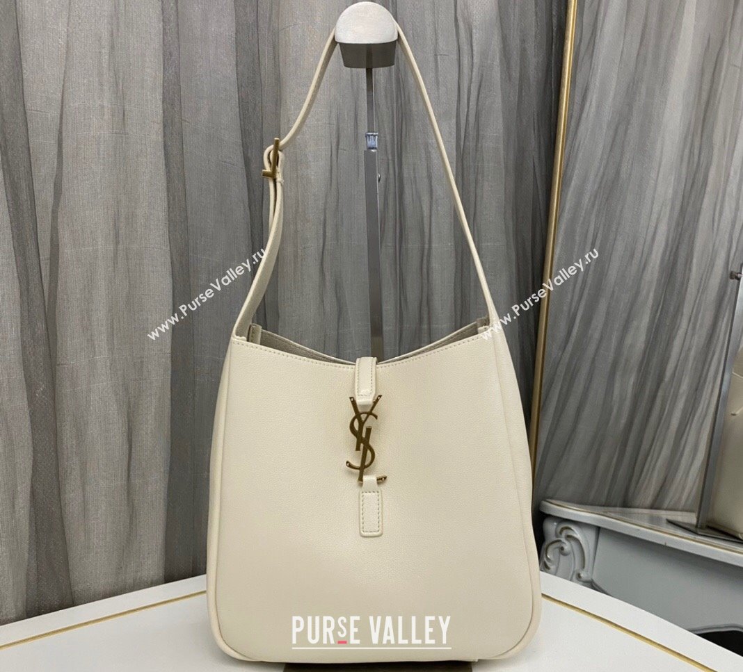 Saint Laurent le 5 à 7 supple small Bag in grained leather 713938 White (nana-24011046)