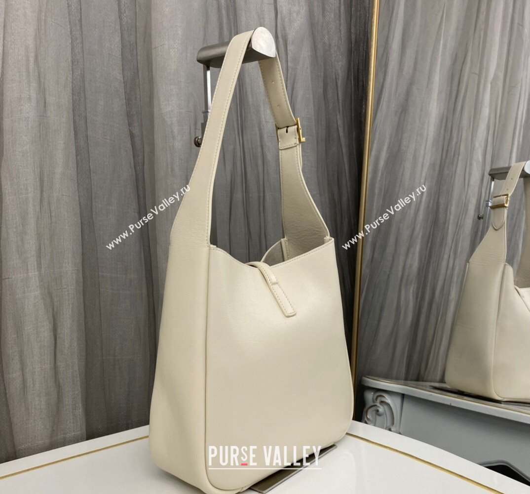 Saint Laurent le 5 à 7 supple small Bag in grained leather 713938 White (nana-24011046)