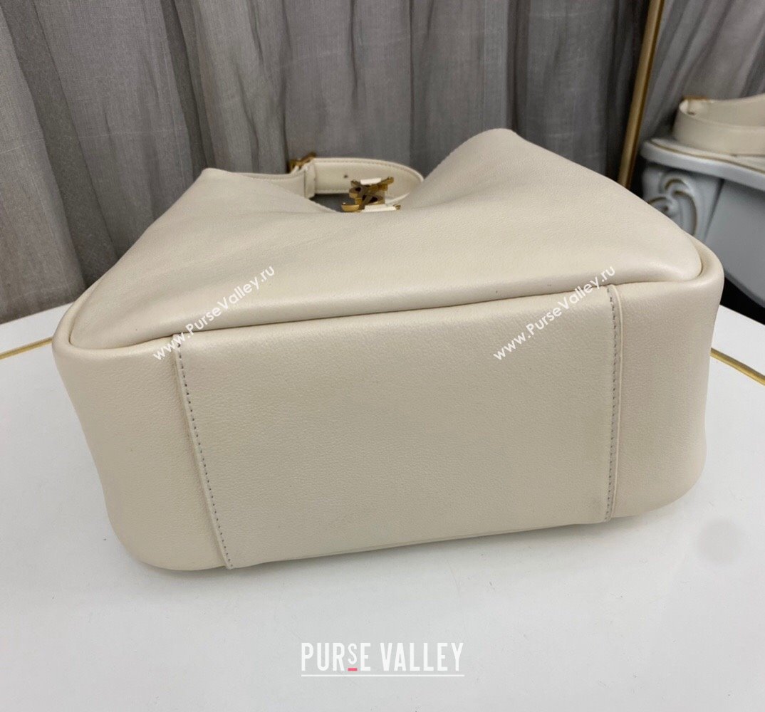 Saint Laurent le 5 à 7 supple small Bag in grained leather 713938 White (nana-24011046)