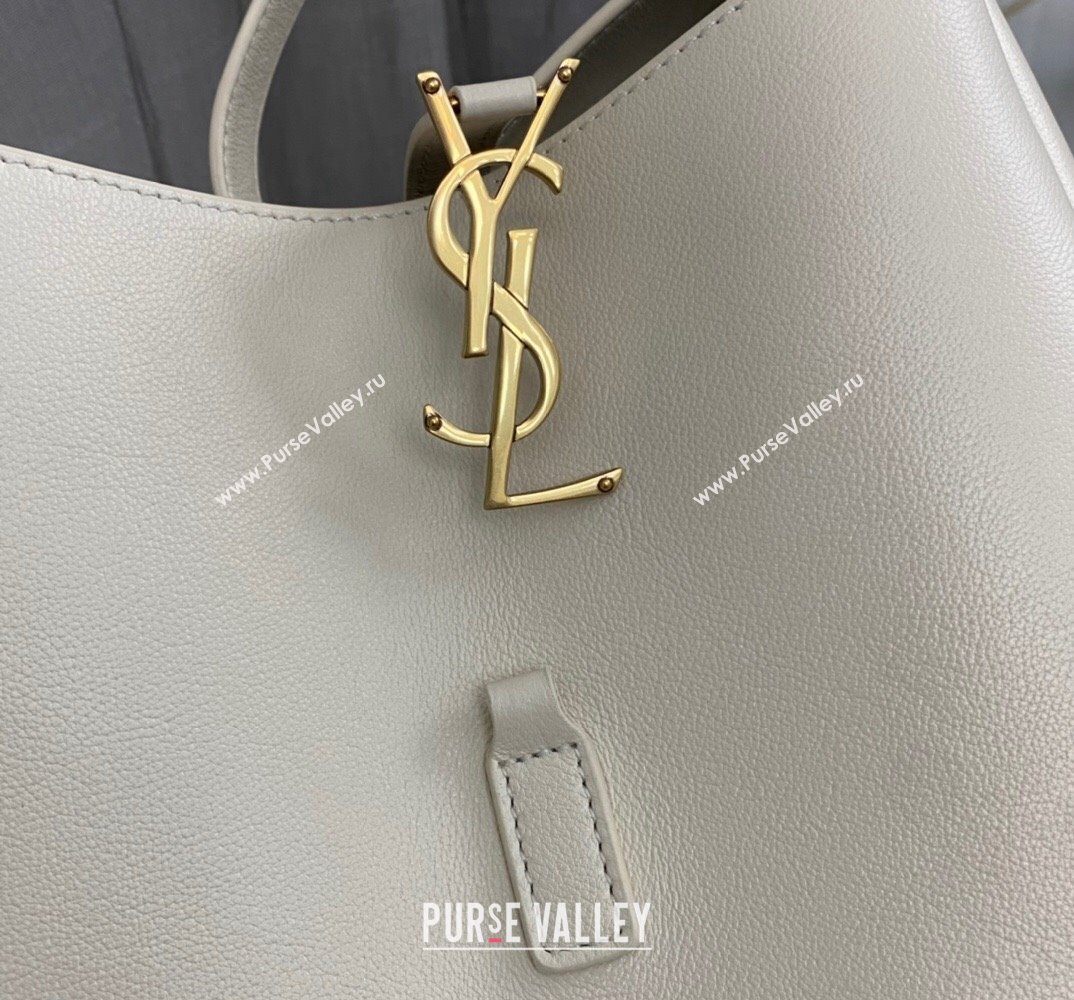 Saint Laurent le 5 à 7 supple small Bag in grained leather 713938 White (nana-24011046)