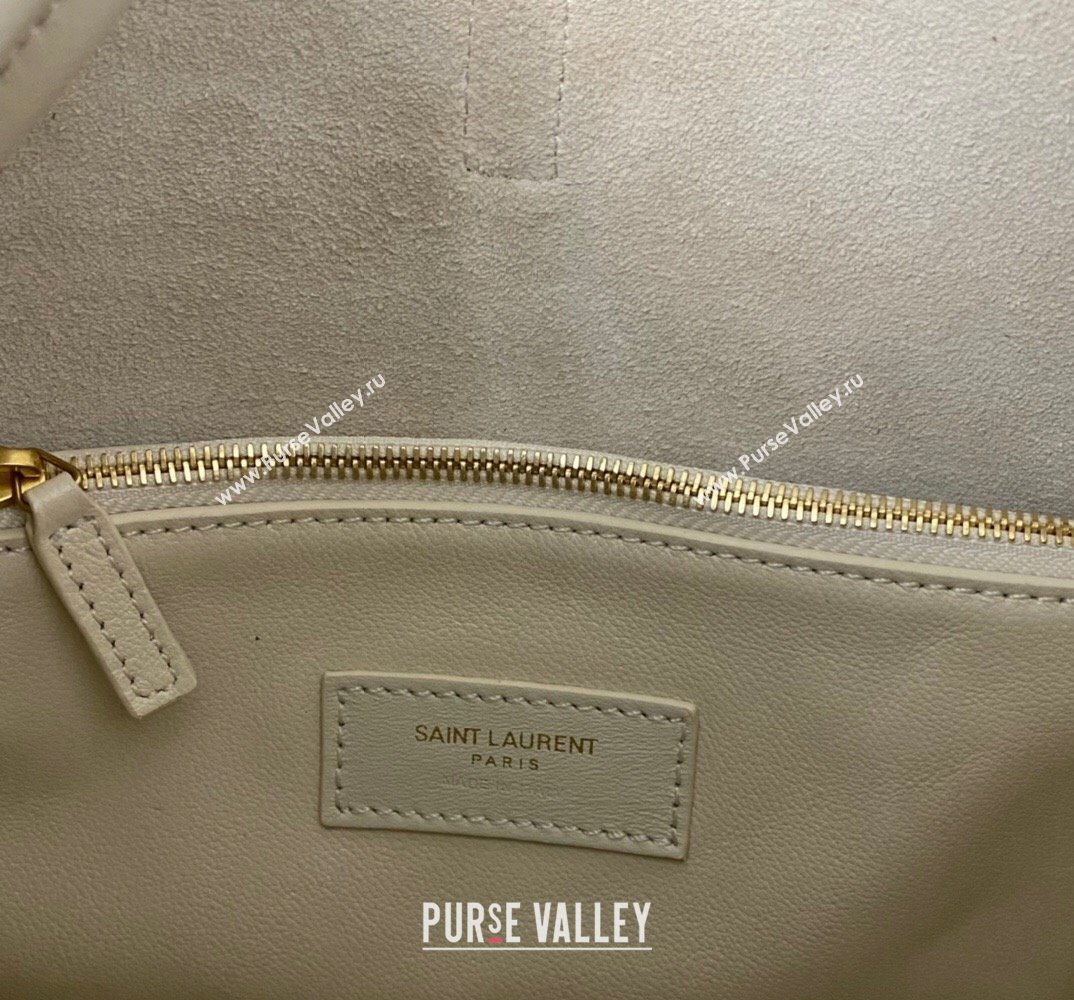 Saint Laurent le 5 à 7 supple small Bag in grained leather 713938 White (nana-24011046)