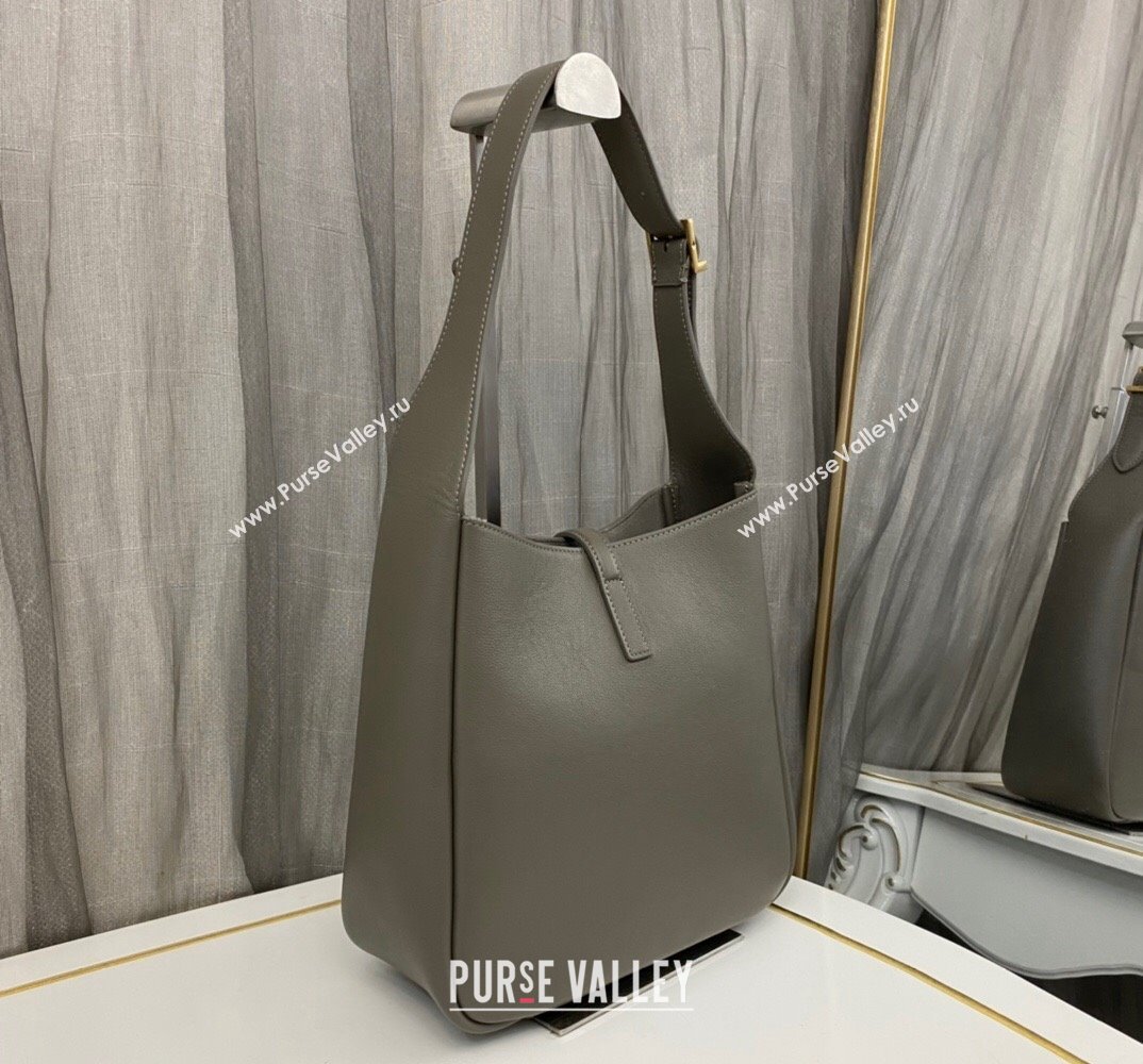 Saint Laurent le 5 à 7 supple small Bag in grained leather 713938 Gray (nana-24011052)