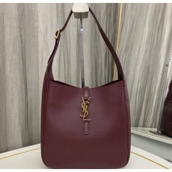 Saint Laurent le 5 à 7 supple small Bag in grained leather 713938 Burgundy (nana-24011051)