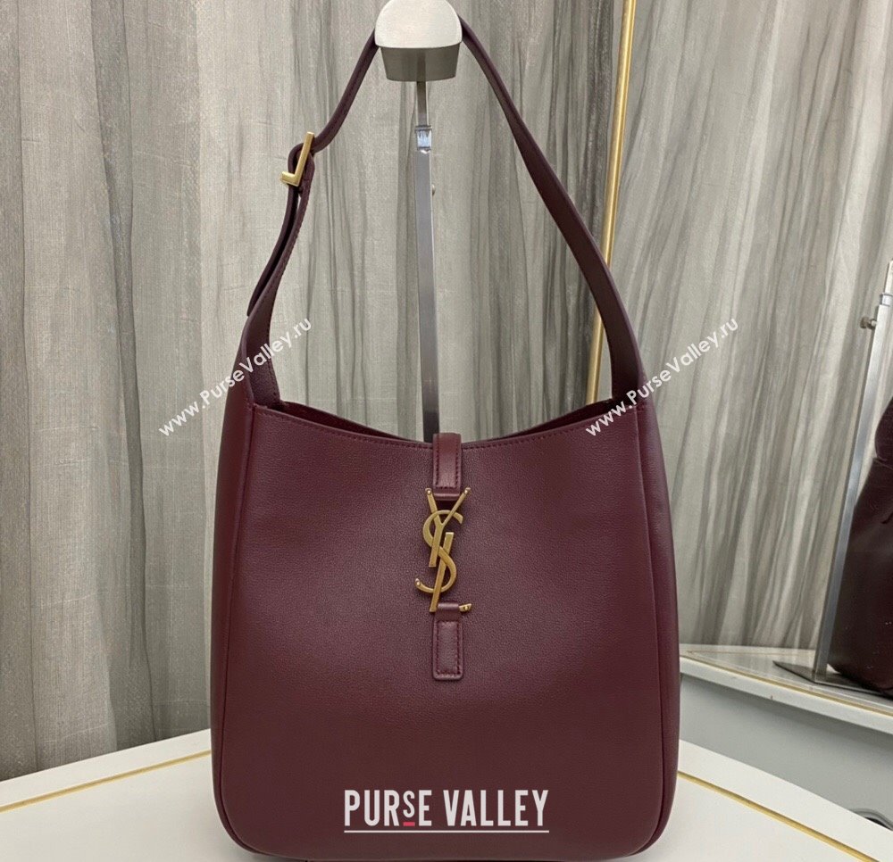 Saint Laurent le 5 à 7 supple small Bag in grained leather 713938 Burgundy (nana-24011051)