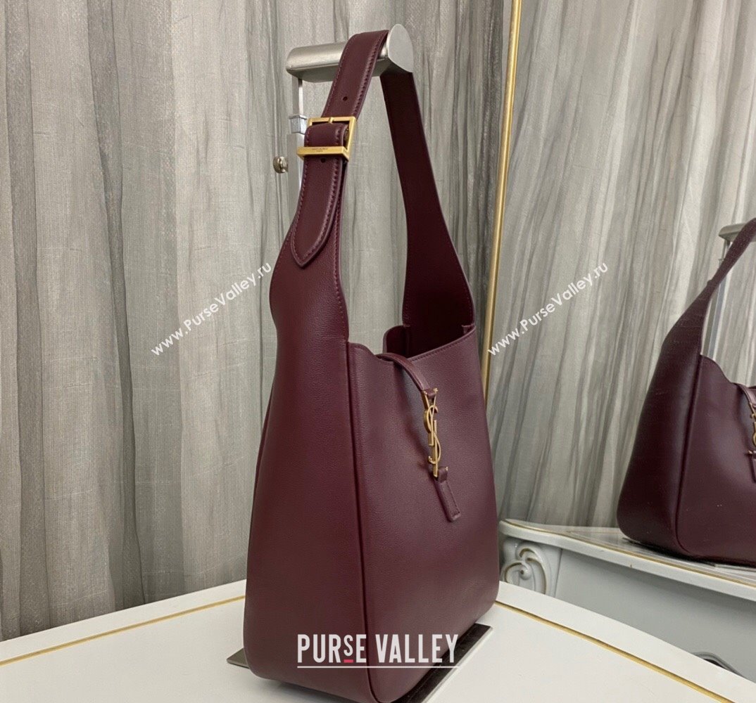 Saint Laurent le 5 à 7 supple small Bag in grained leather 713938 Burgundy (nana-24011051)