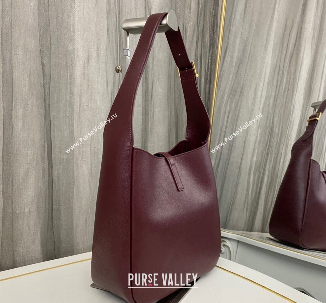 Saint Laurent le 5 à 7 supple small Bag in grained leather 713938 Burgundy (nana-24011051)