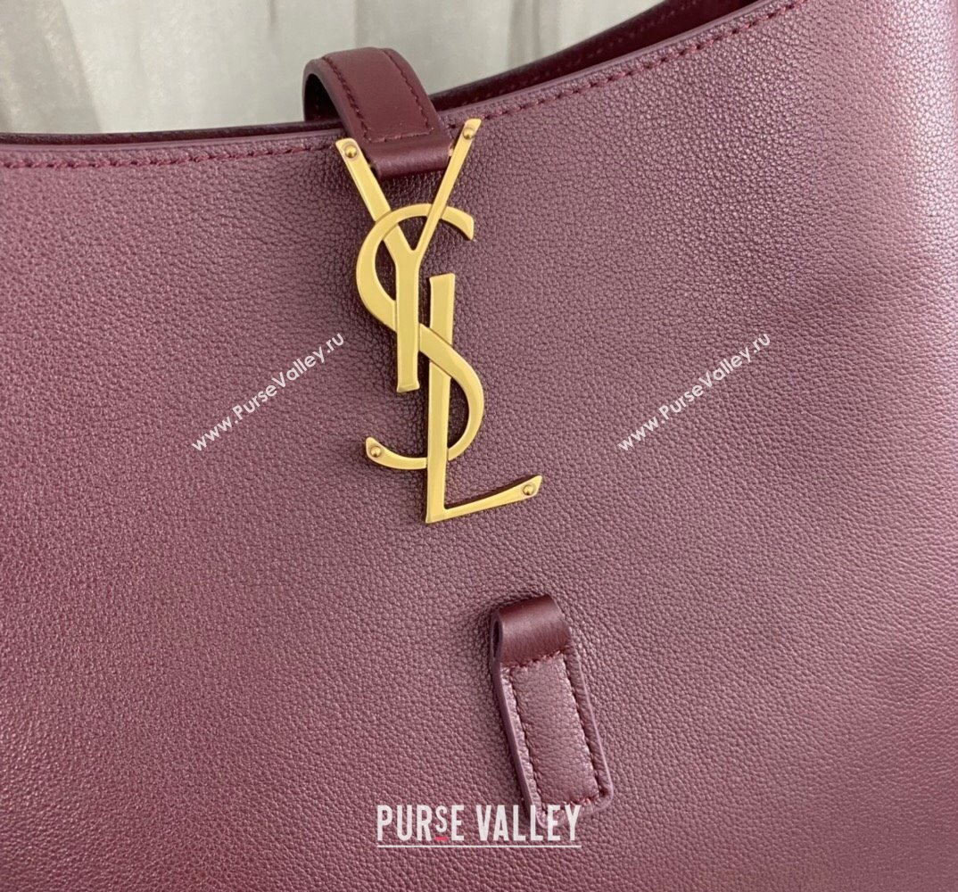 Saint Laurent le 5 à 7 supple small Bag in grained leather 713938 Burgundy (nana-24011051)