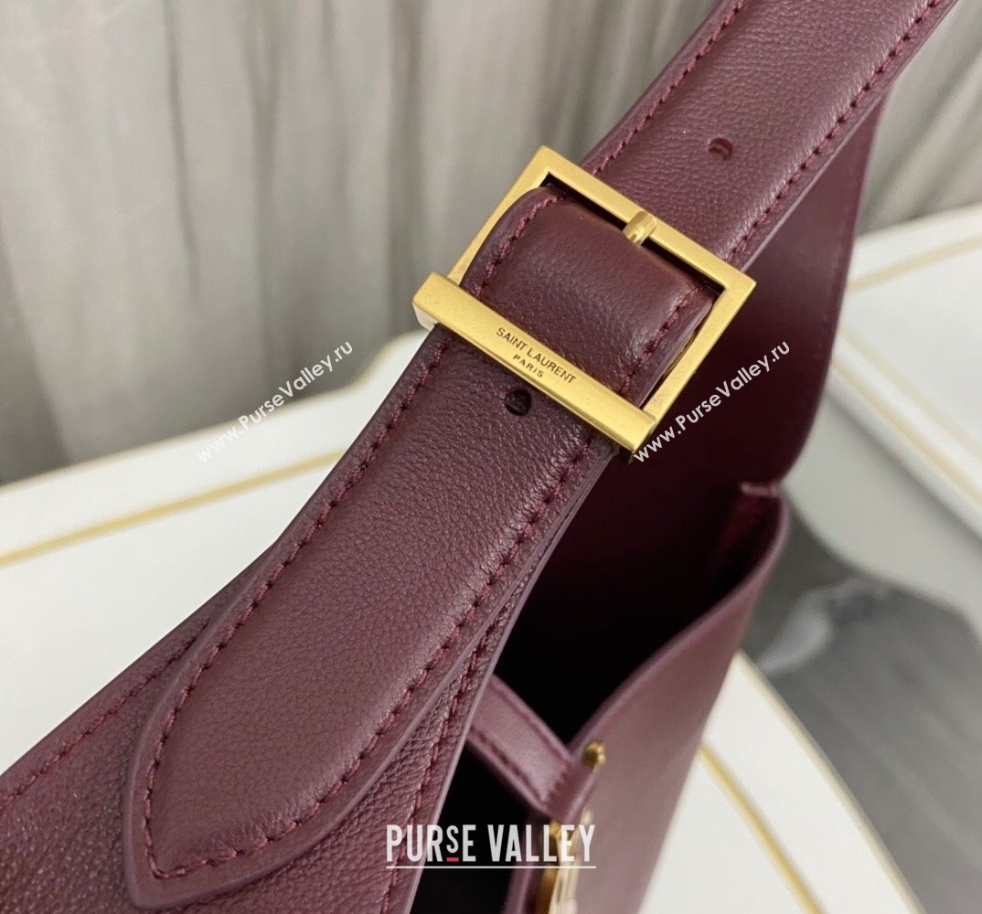 Saint Laurent le 5 à 7 supple small Bag in grained leather 713938 Burgundy (nana-24011051)