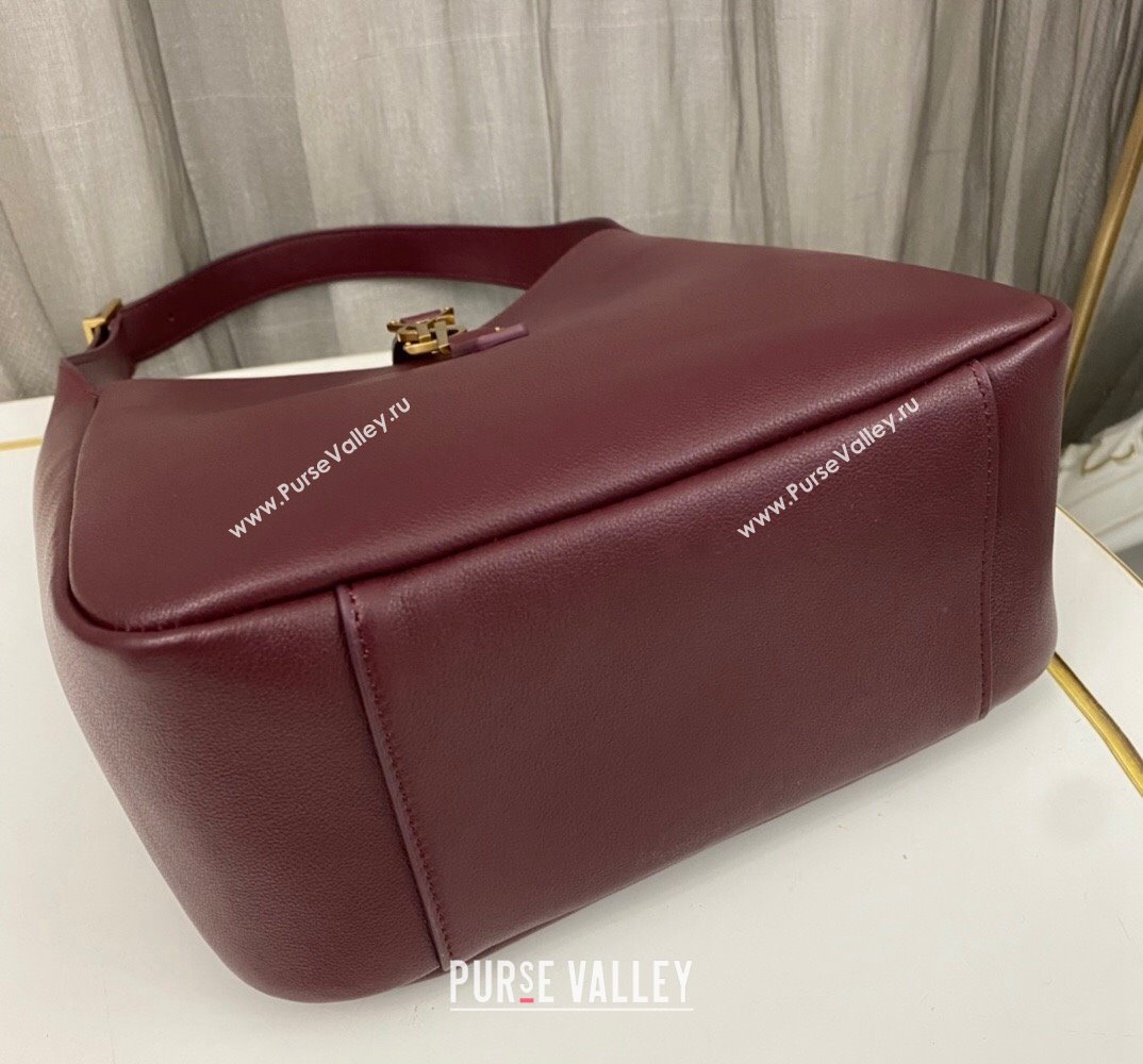 Saint Laurent le 5 à 7 supple small Bag in grained leather 713938 Burgundy (nana-24011051)