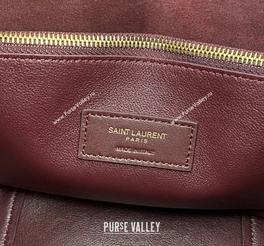 Saint Laurent le 5 à 7 supple small Bag in grained leather 713938 Burgundy (nana-24011051)